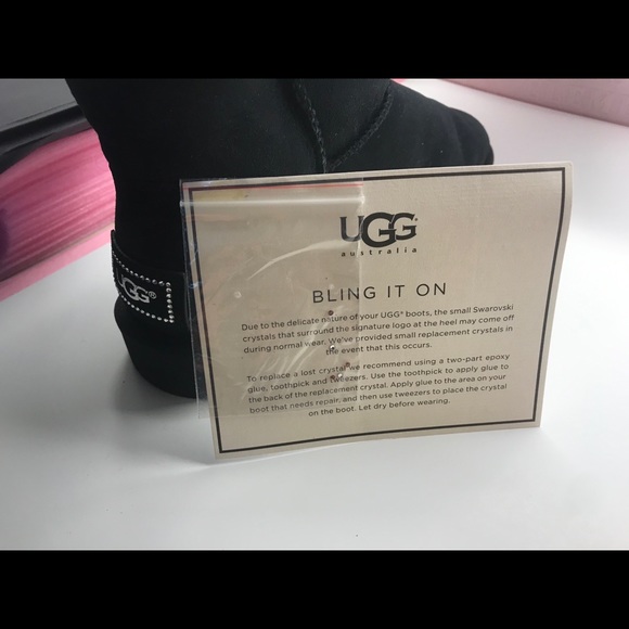 UGG crystal black short cozy boot Bailey bling - Picture 9 of 10
